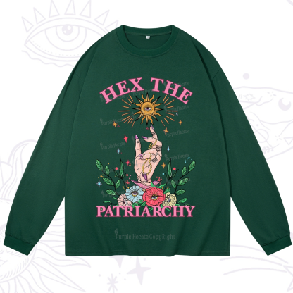Purplehecate Hex The Patriarchy Witchy Long Sleeve T-Shirt