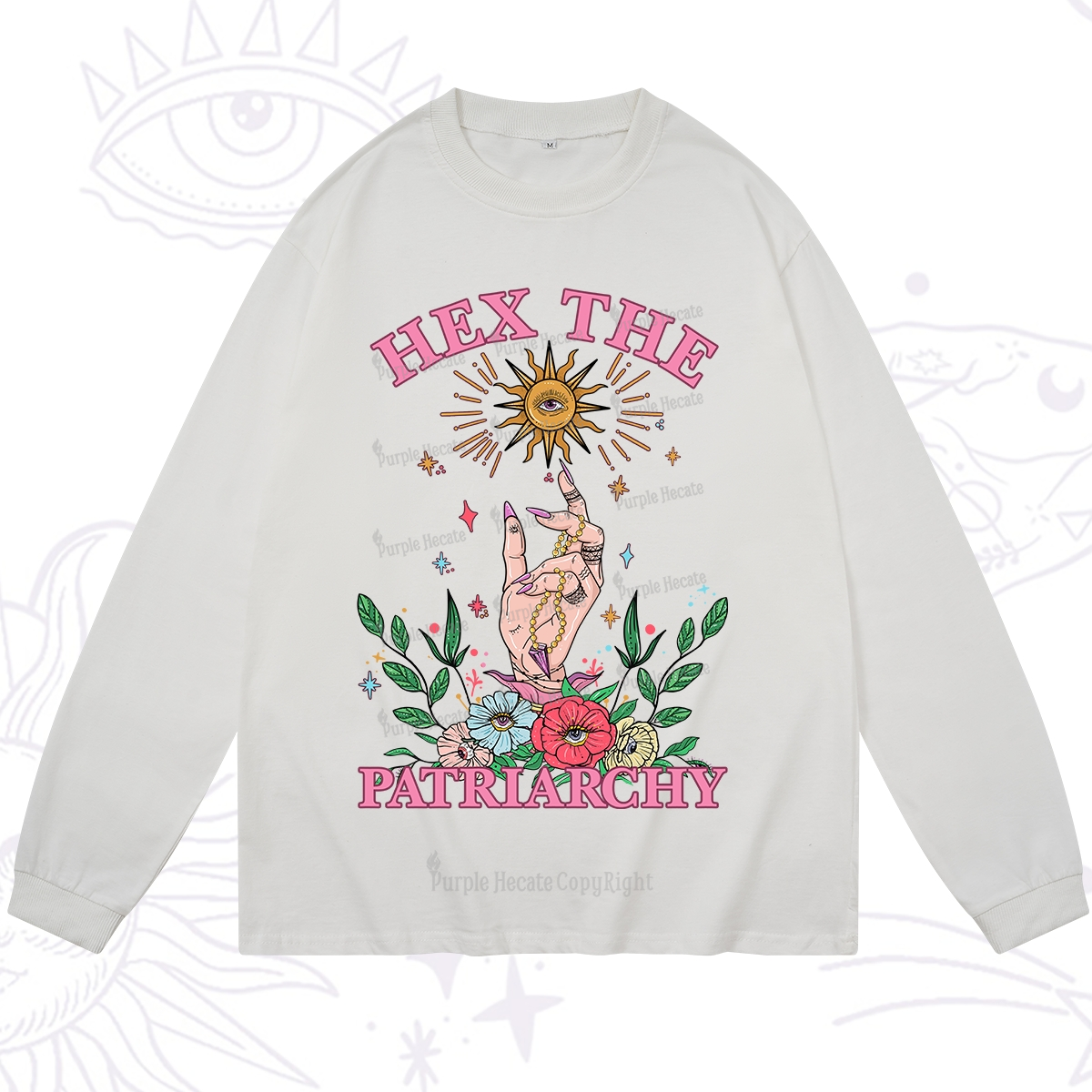 Purplehecate Hex The Patriarchy Witchy Long Sleeve T-Shirt