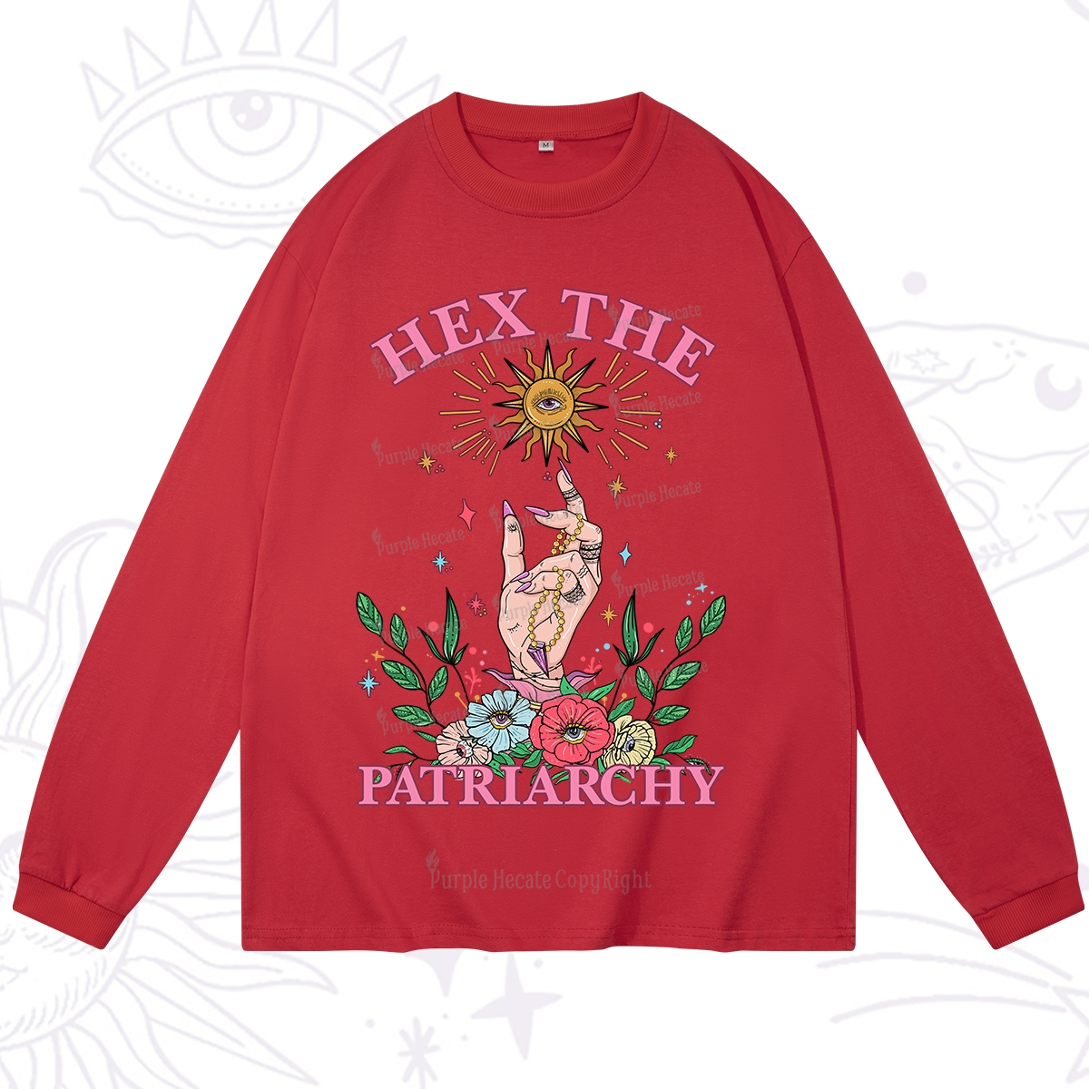 Purplehecate Hex The Patriarchy Witchy Long Sleeve T-Shirt