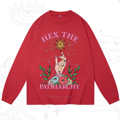 Purplehecate Hex The Patriarchy Witchy Long Sleeve T-Shirt