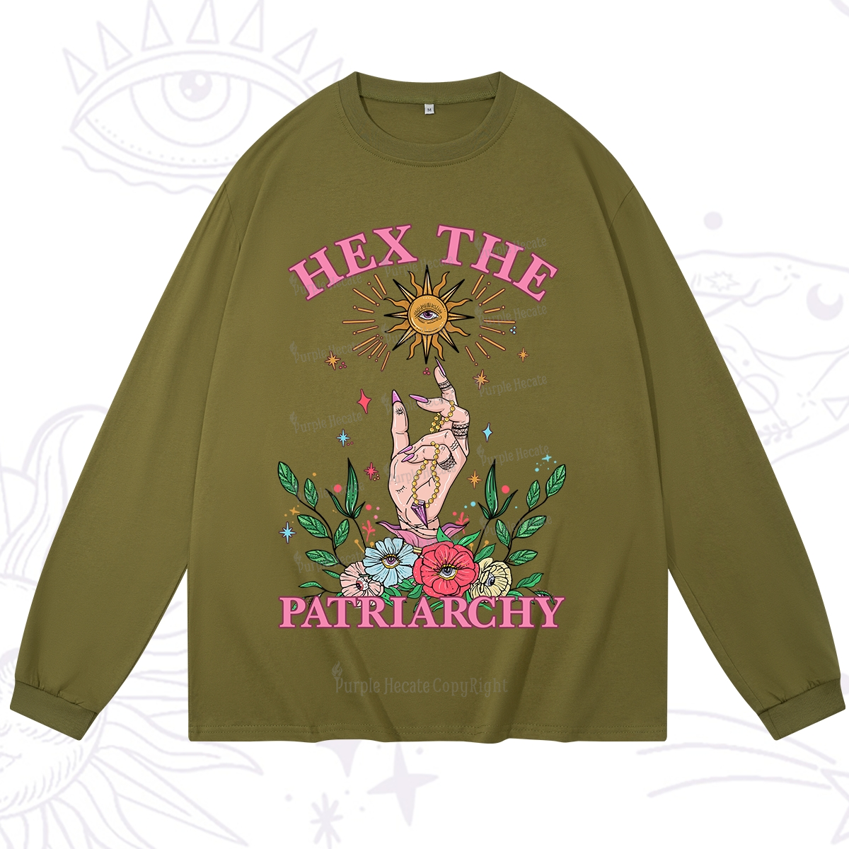Purplehecate Hex The Patriarchy Witchy Long Sleeve T-Shirt