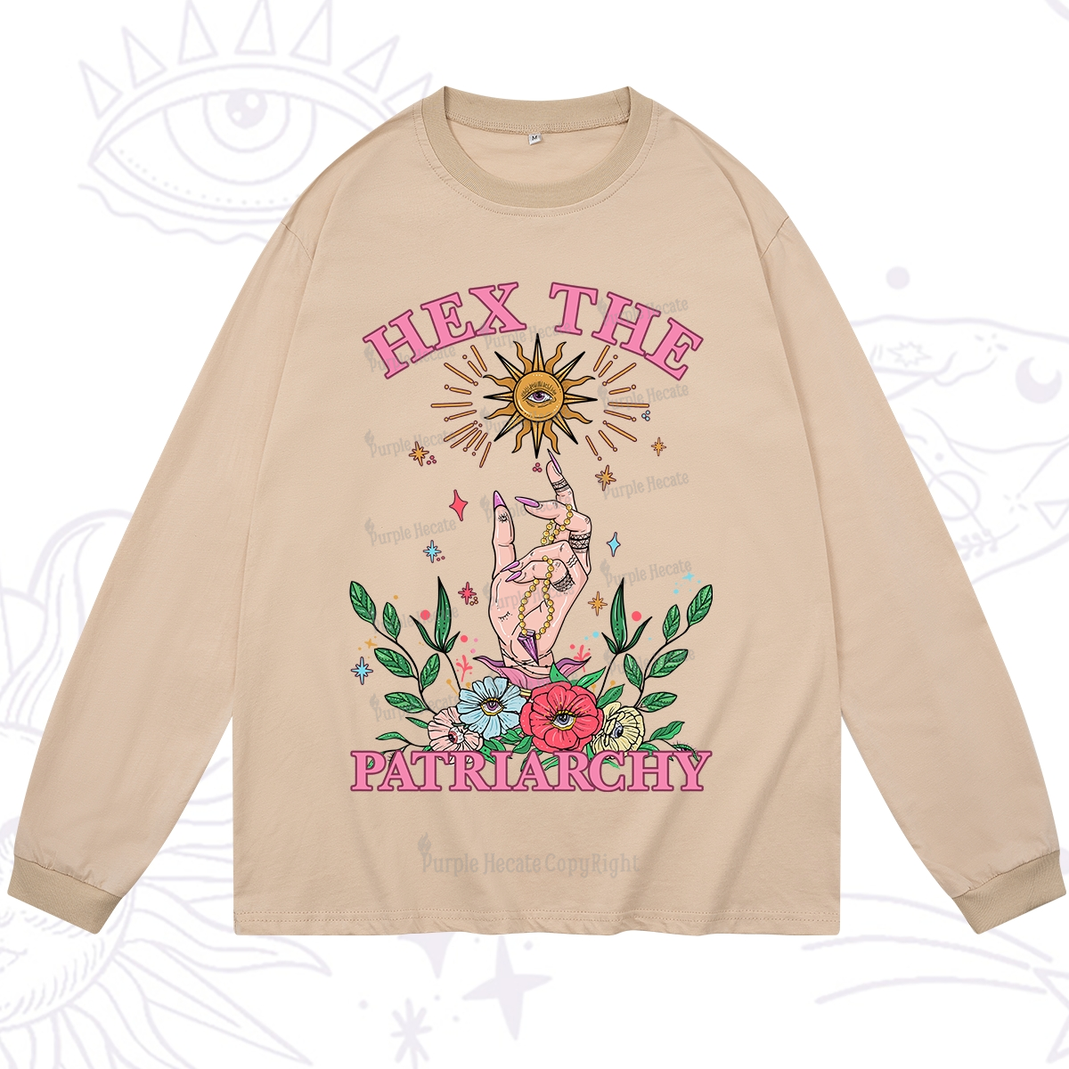 Purplehecate Hex The Patriarchy Witchy Long Sleeve T-Shirt