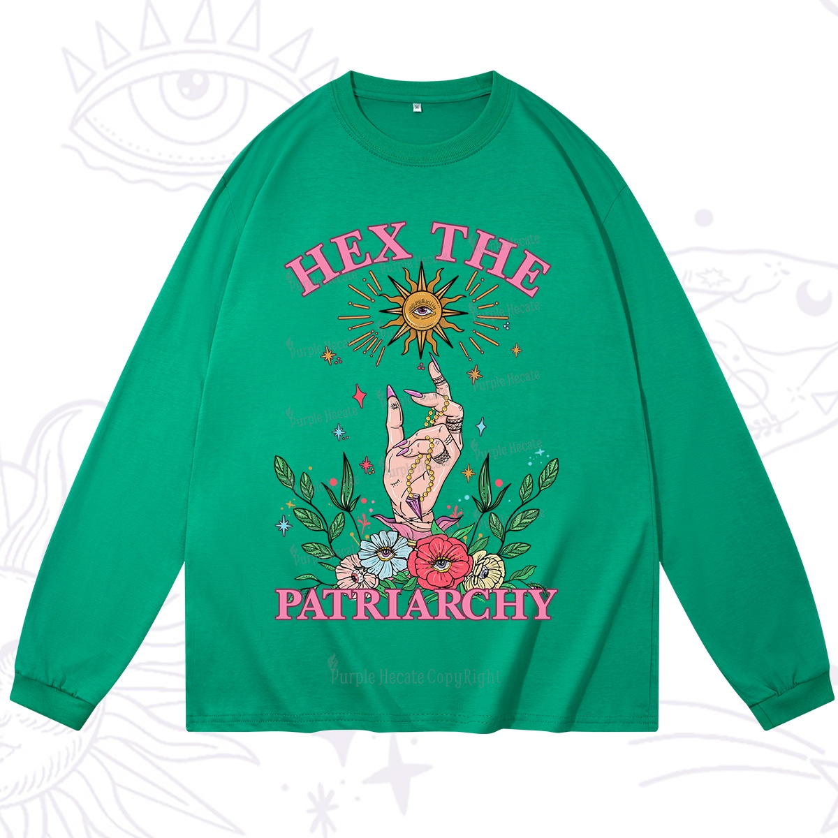 Purplehecate Hex The Patriarchy Witchy Long Sleeve T-Shirt