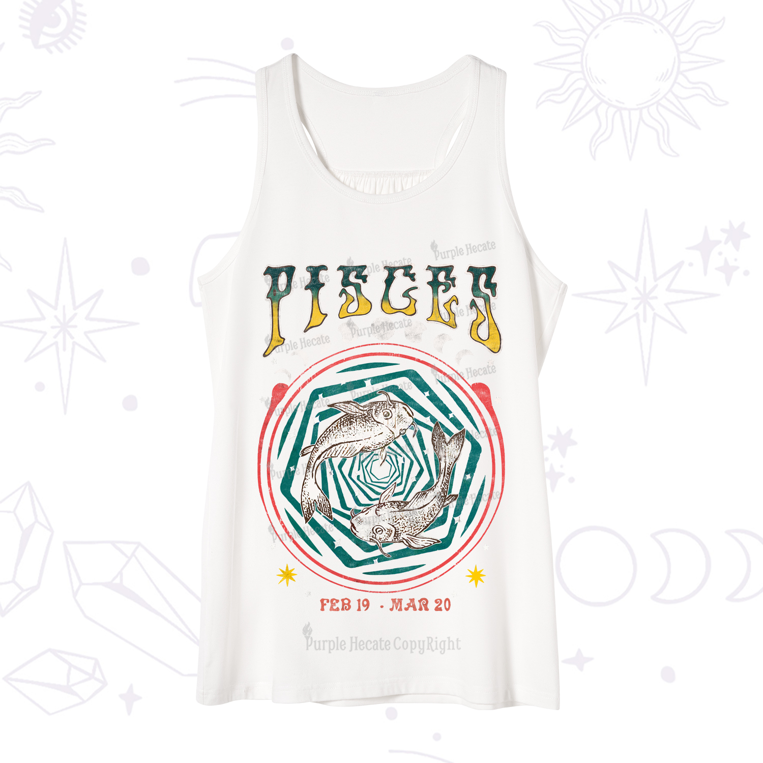 Purplehecate Pisces Crew Zodiac Tank