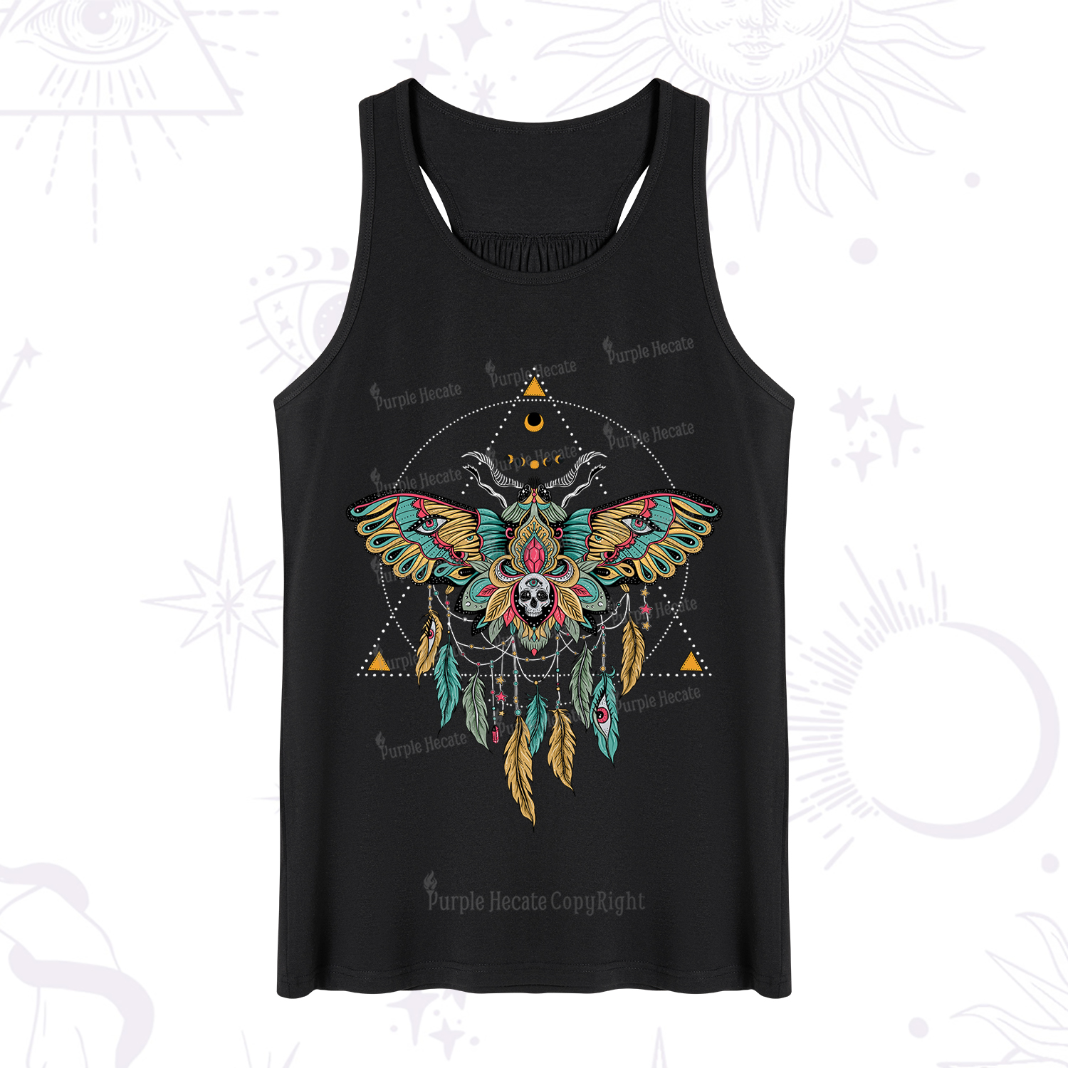 Purplehecate Dreamcatcher Moth Wings Tank