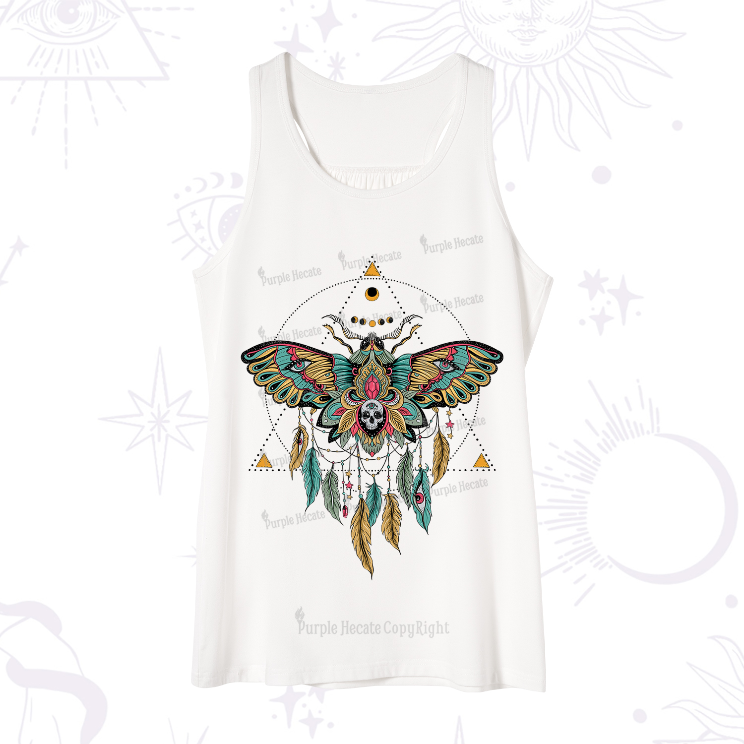 Purplehecate Dreamcatcher Moth Wings Tank