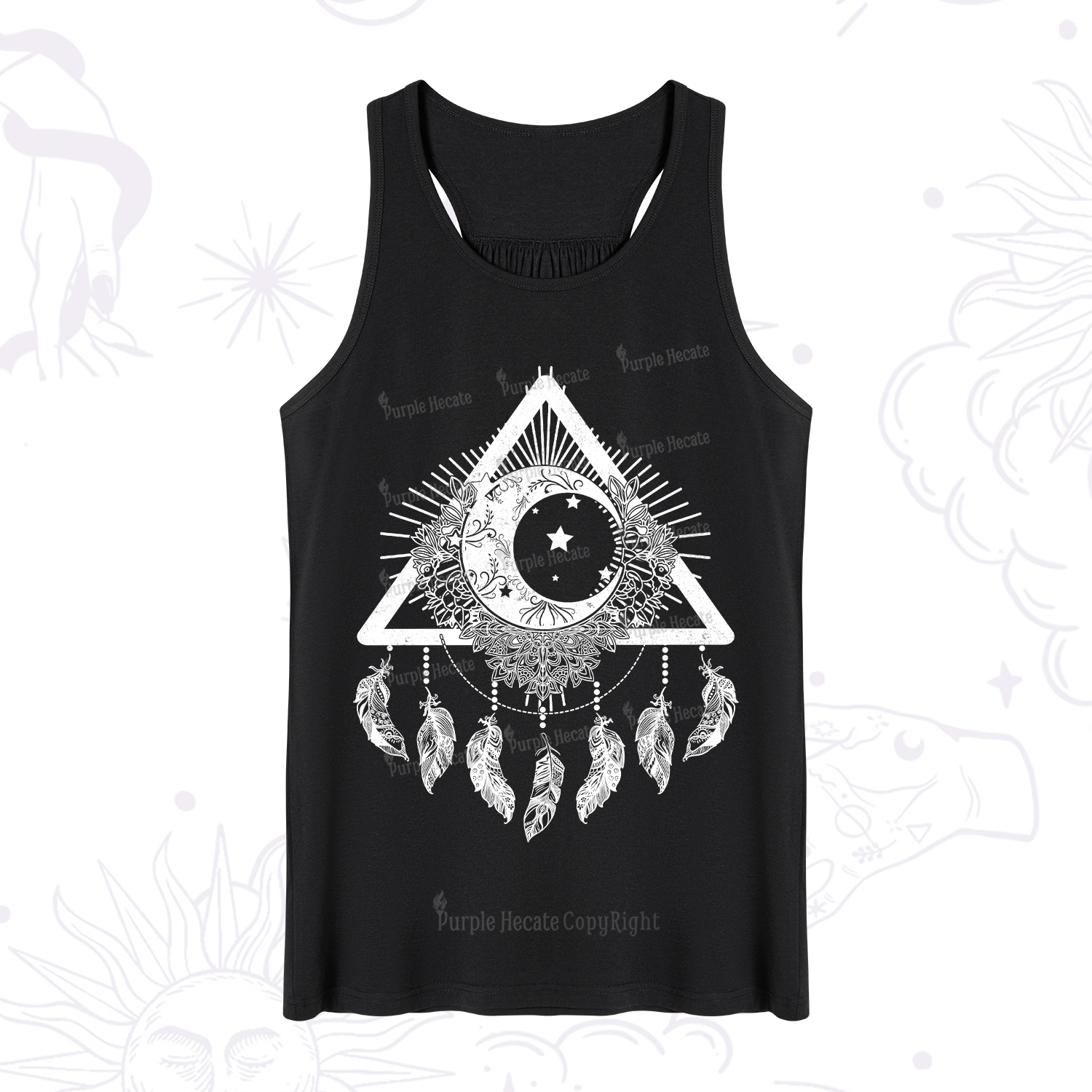 Purplehecate Starry Moon Dreamcatcher Tank