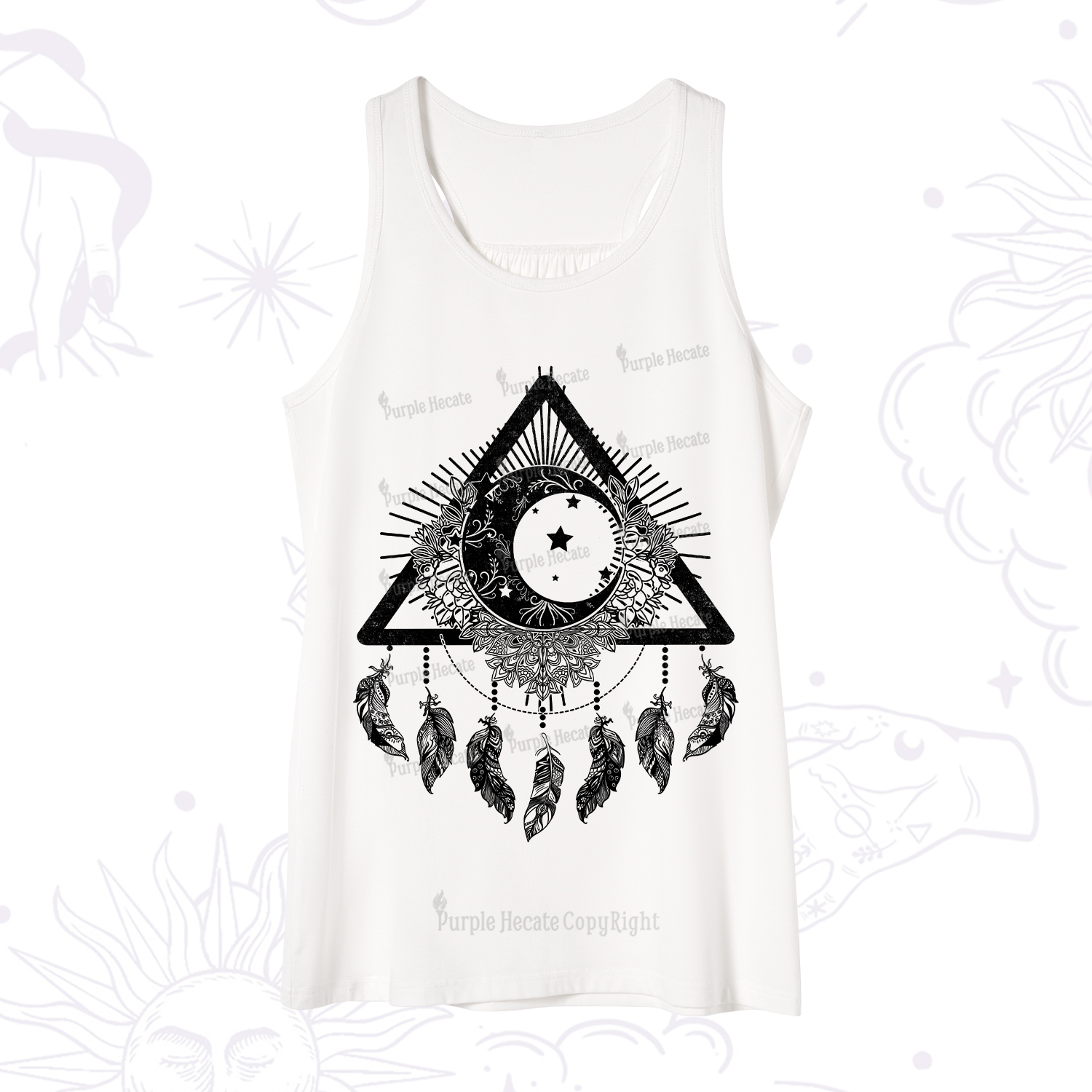 Purplehecate Starry Moon Dreamcatcher Tank