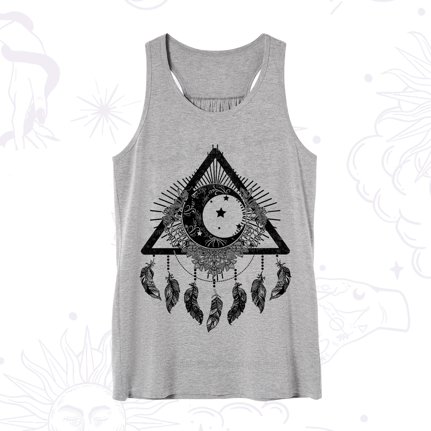 Purplehecate Starry Moon Dreamcatcher Tank