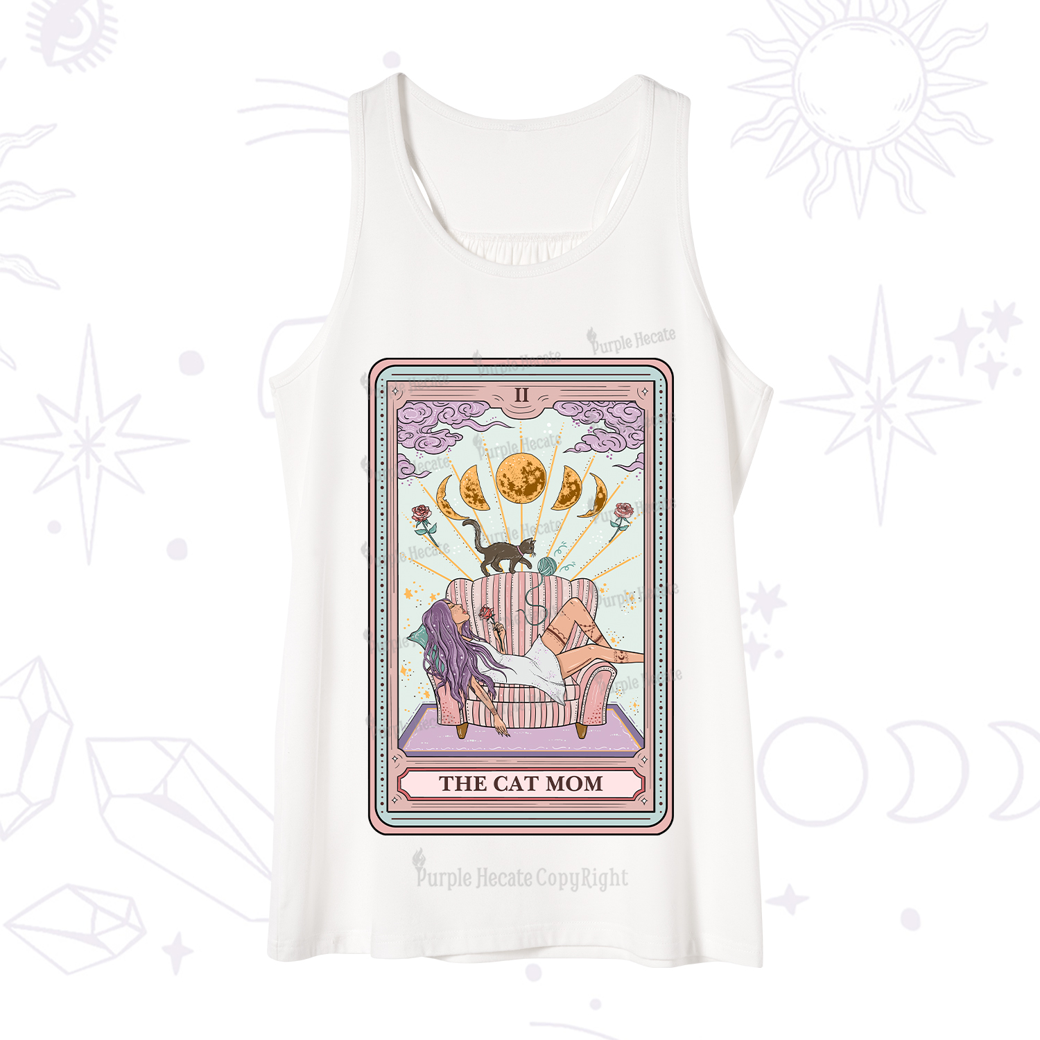 Purplehecate The Cat Mom Tarot Tank