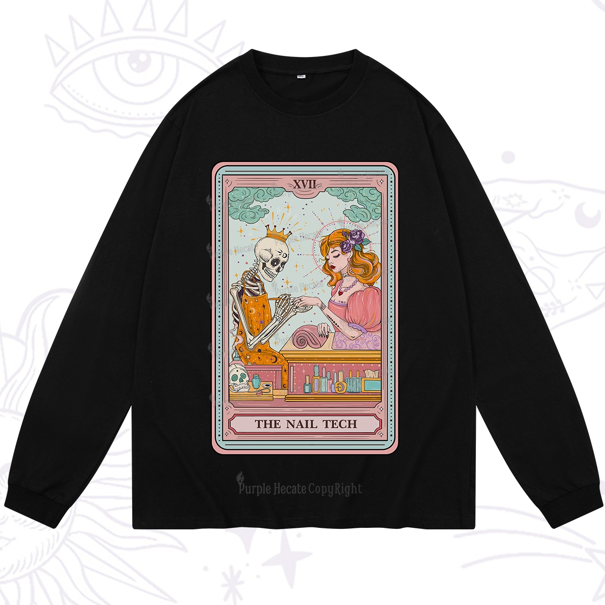 Purplehecate The Nail Tech Life Tarot Long Sleeve T-Shirt