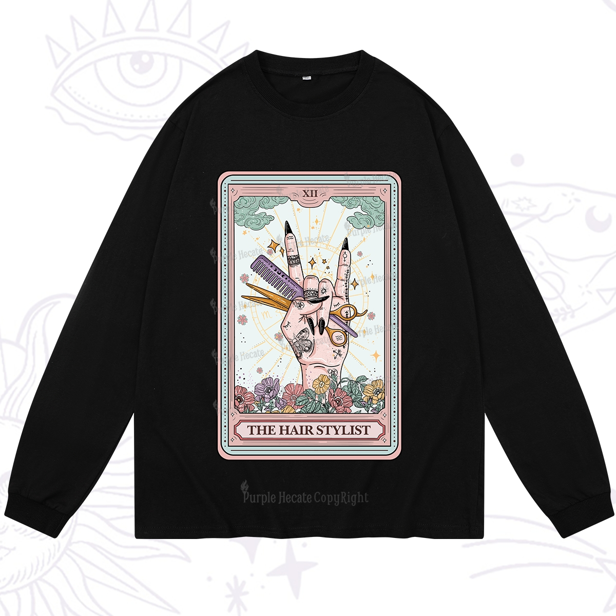 Purplehecate The Hair Stylist Tarot Long Sleeve T-Shirt