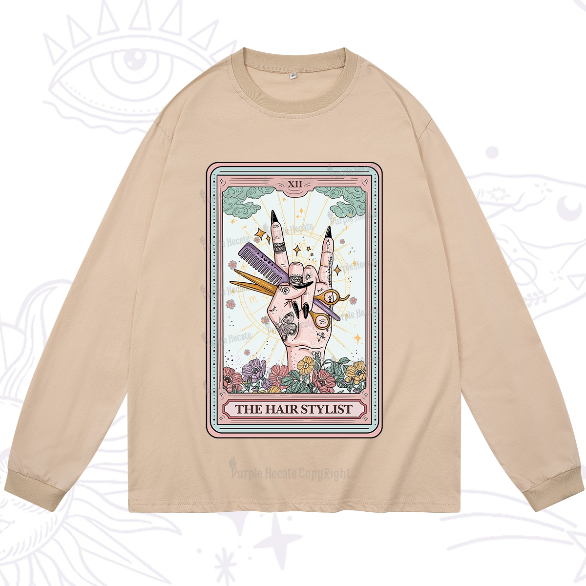 Purplehecate The Hair Stylist Tarot Long Sleeve T-Shirt
