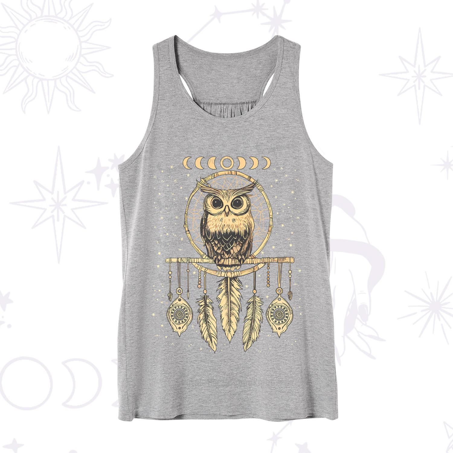 Purplehecate Luna Owl Dream Catcher Tank