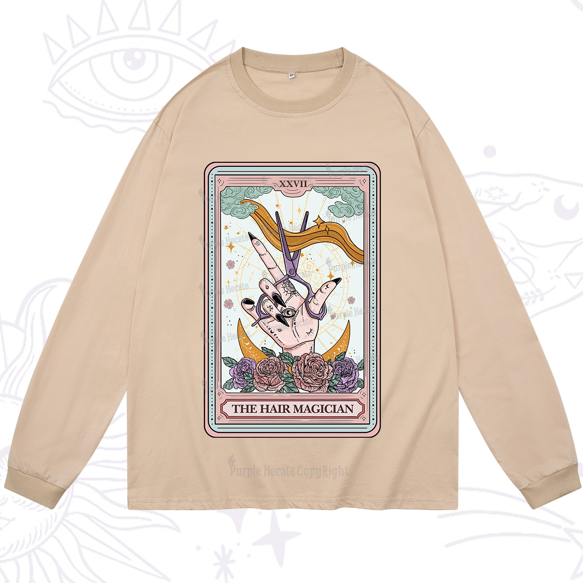 Purplehecate The Hair Magician Tarot Long Sleeve T-Shirt
