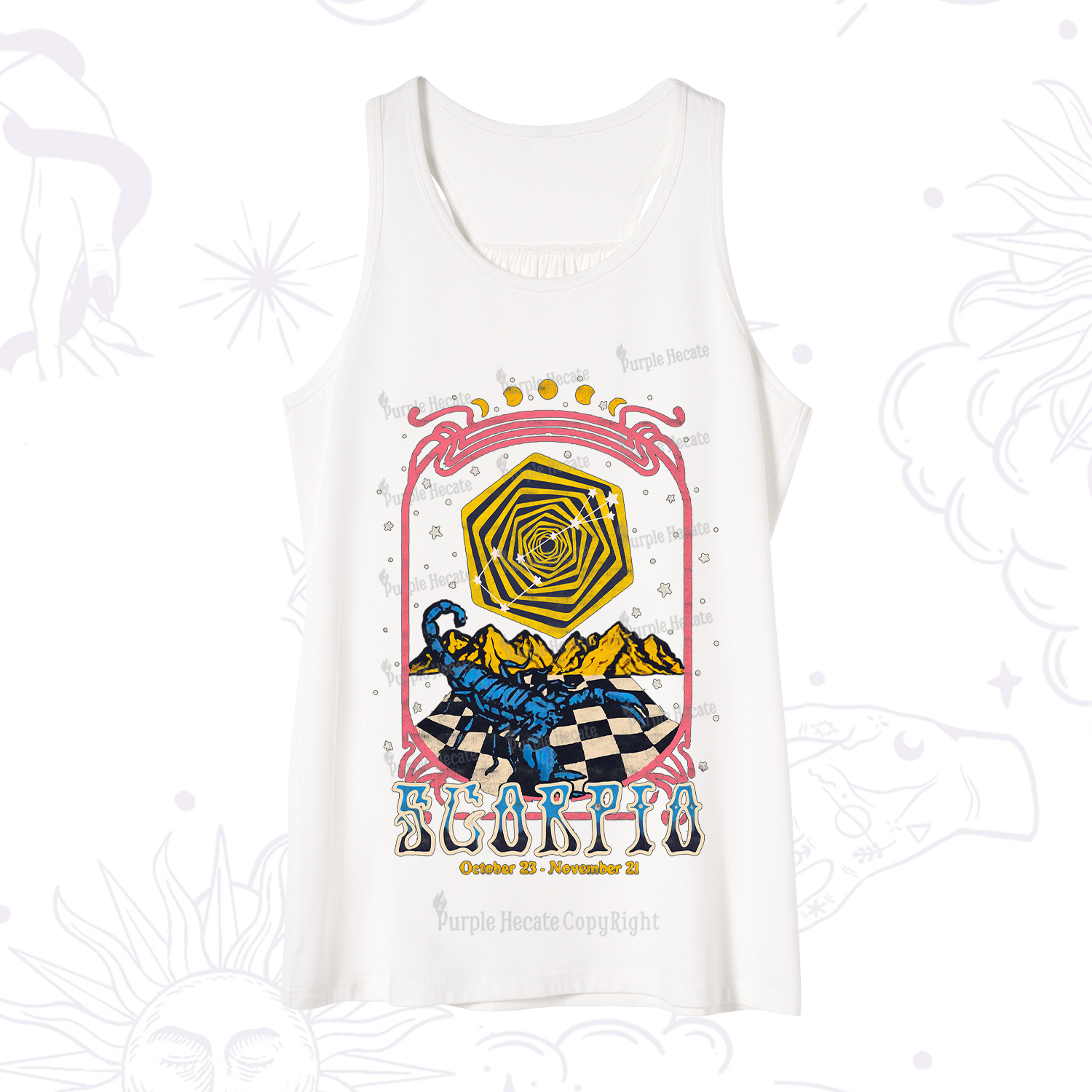 Purplehecate Scorpio Crew Zodiac Tank