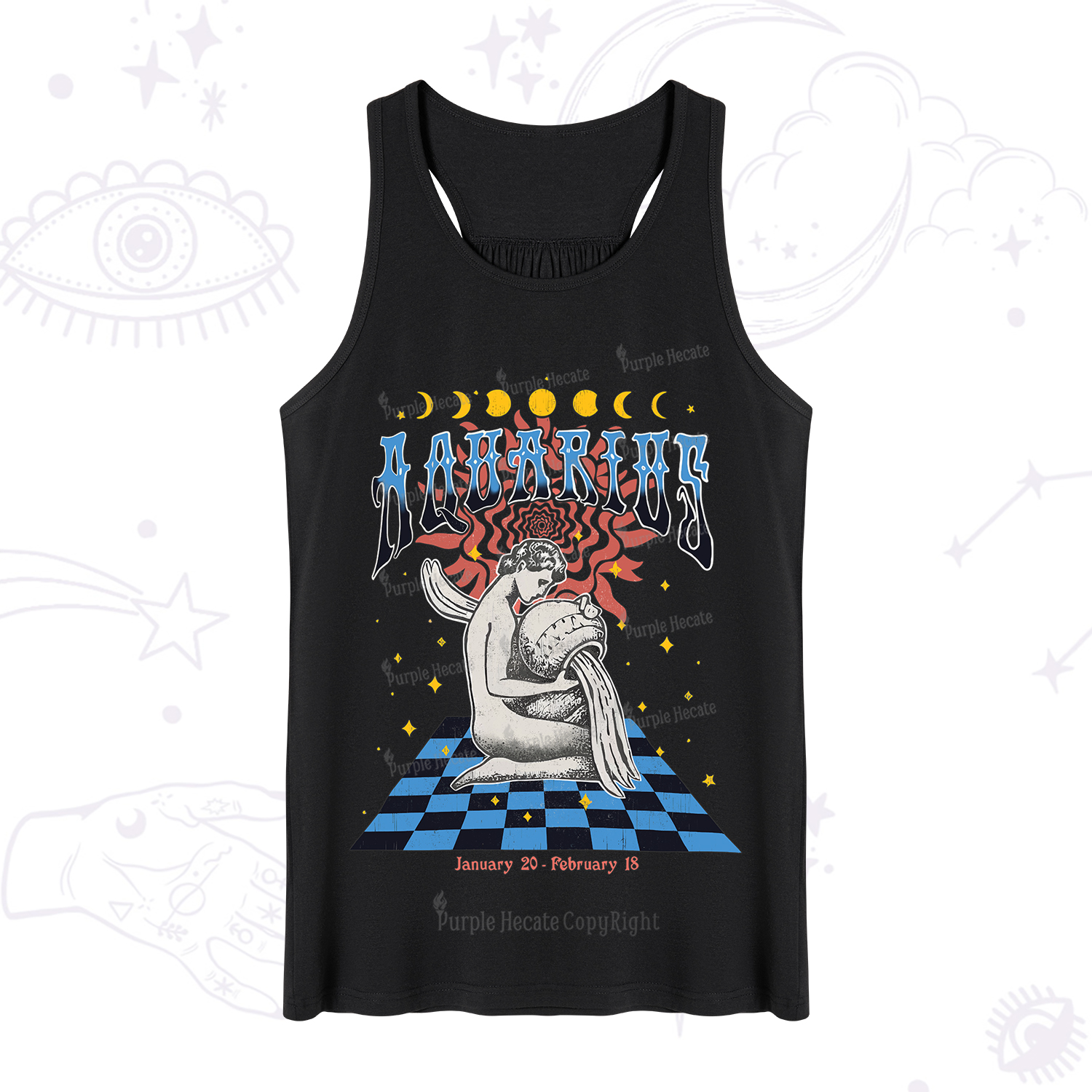 Purplehecate Aquarius Crew Zodiac Tank