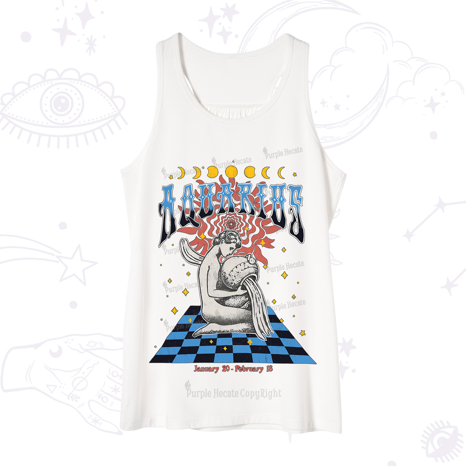Purplehecate Aquarius Crew Zodiac Tank