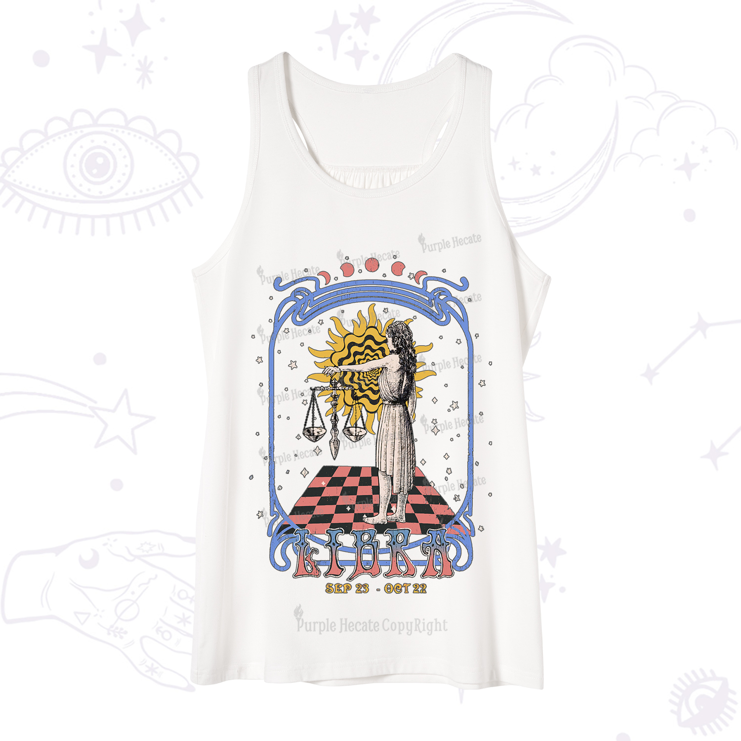 Purplehecate Libra Crew Zodiac Tank