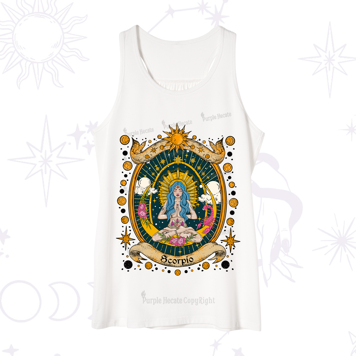 Purplehecate Scorpio Celestial Charm Zodiac Tank