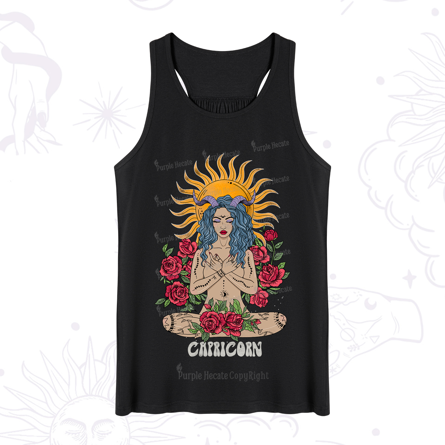Purplehecate Sun Guardian Of Capricorn Zodiac Tank