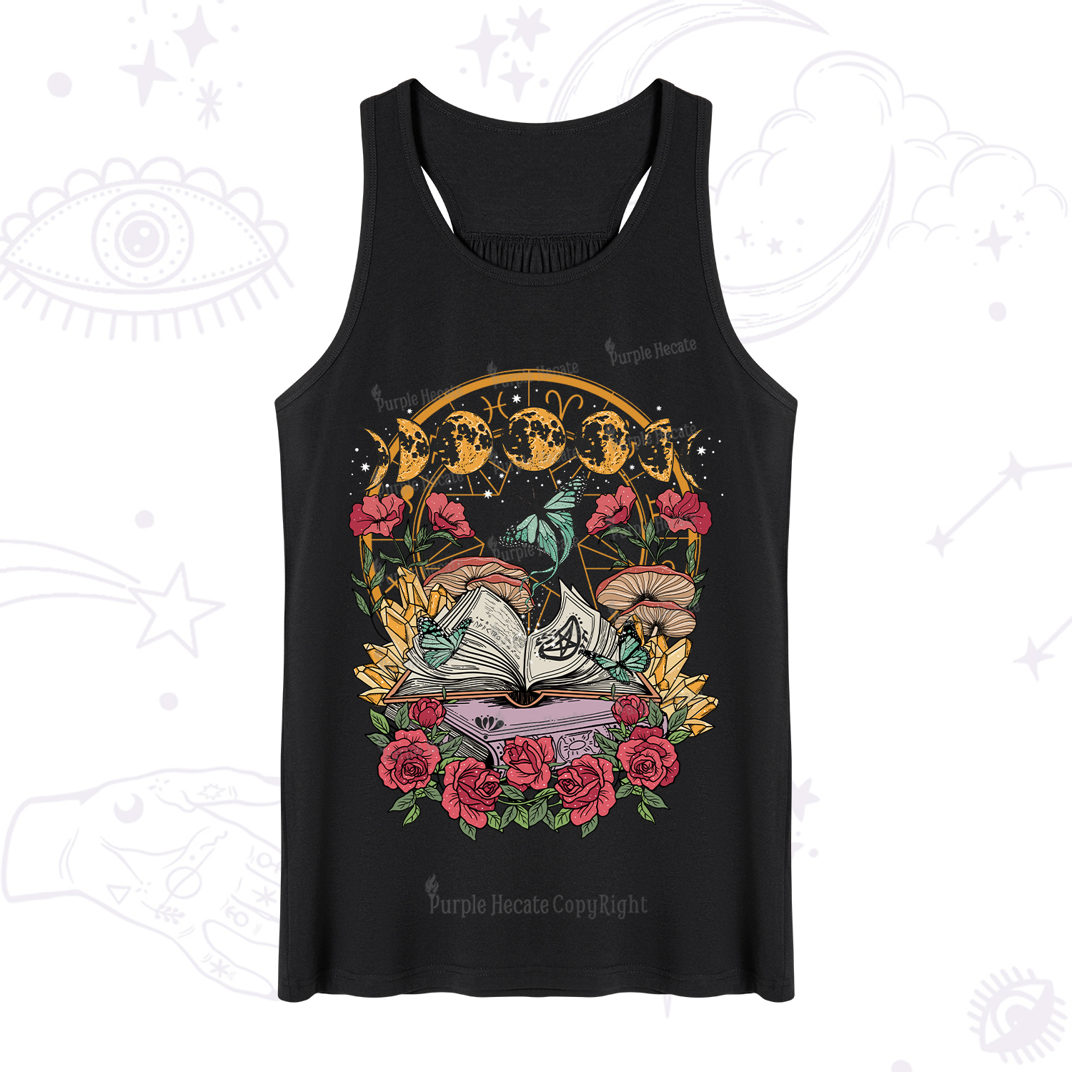 Purplehecate Witchy Book Tank