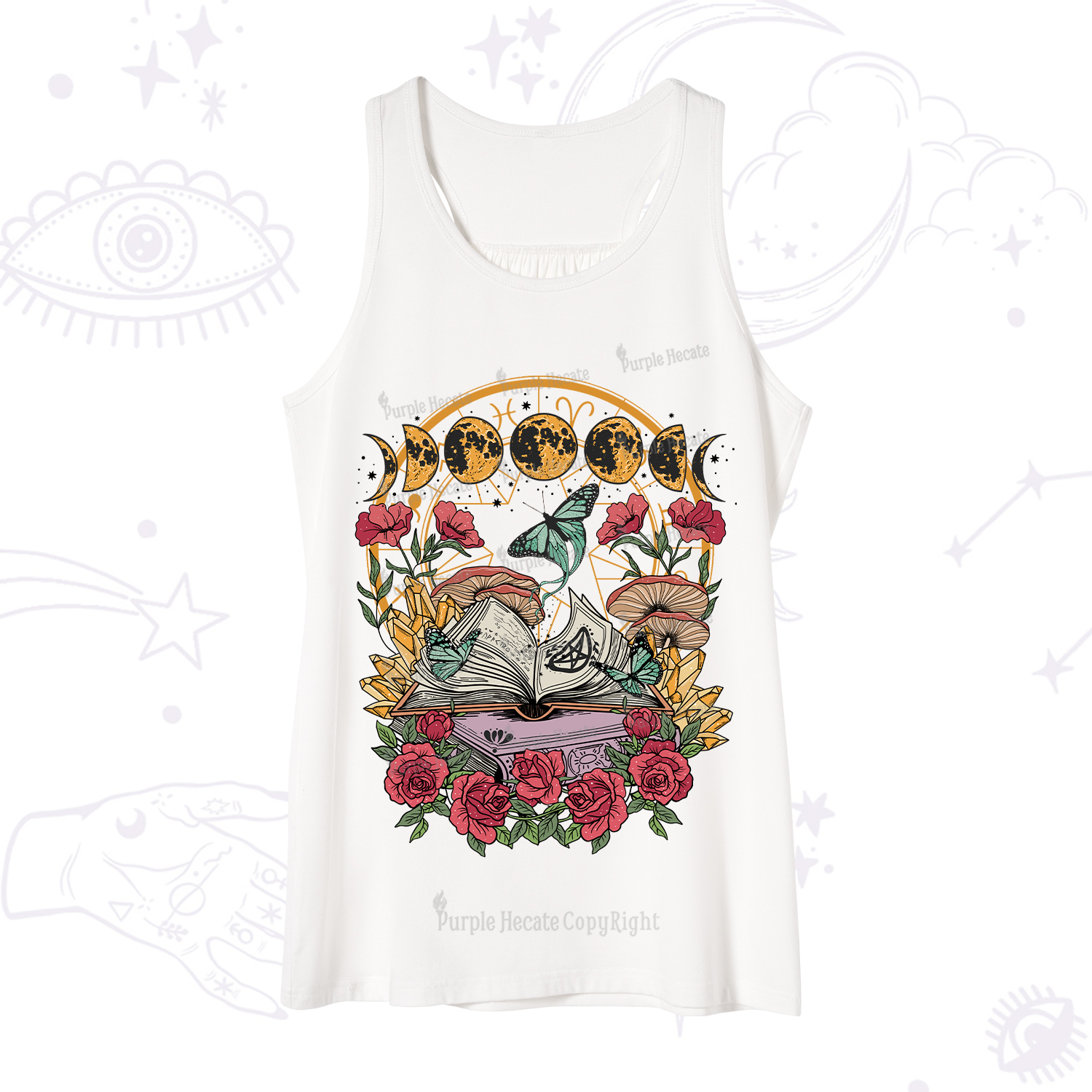 Purplehecate Witchy Book Tank