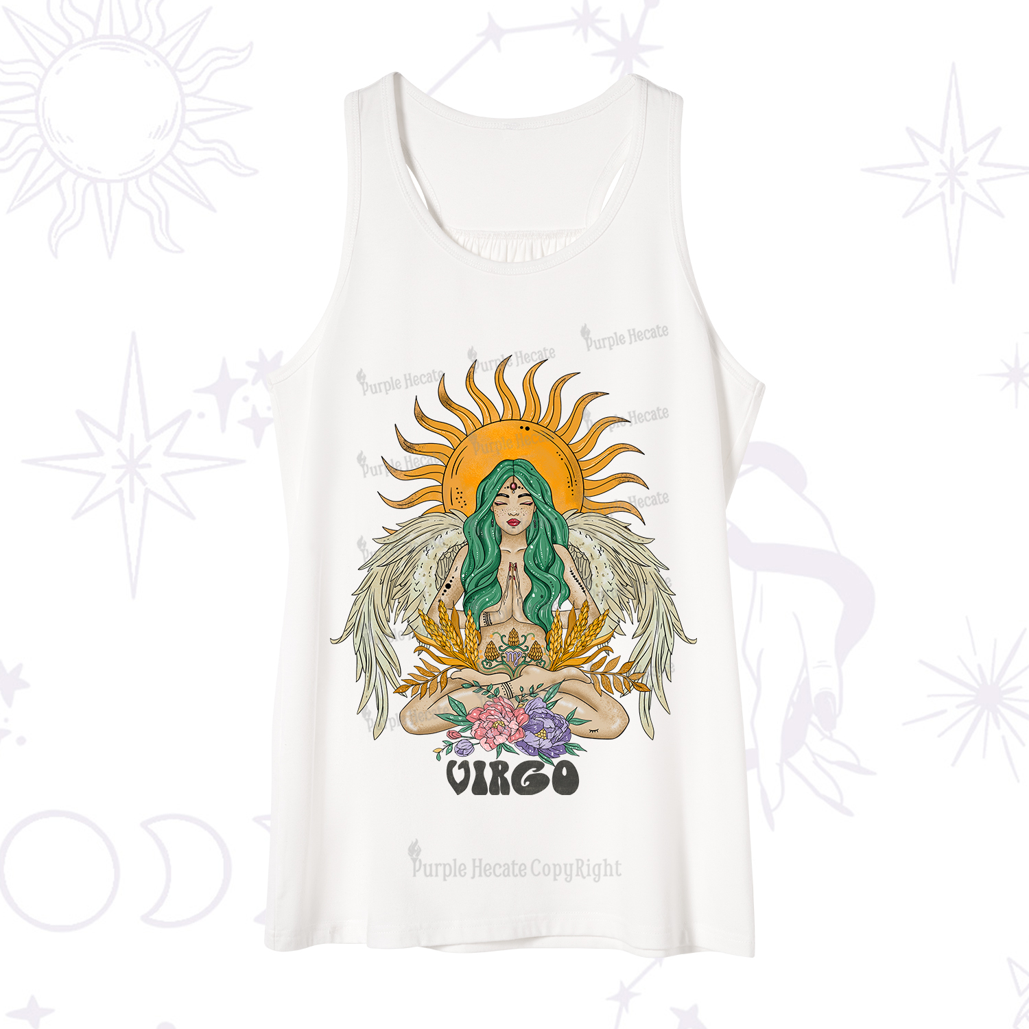 Purplehecate Sun Guardian Of Virgo Zodiac Tank