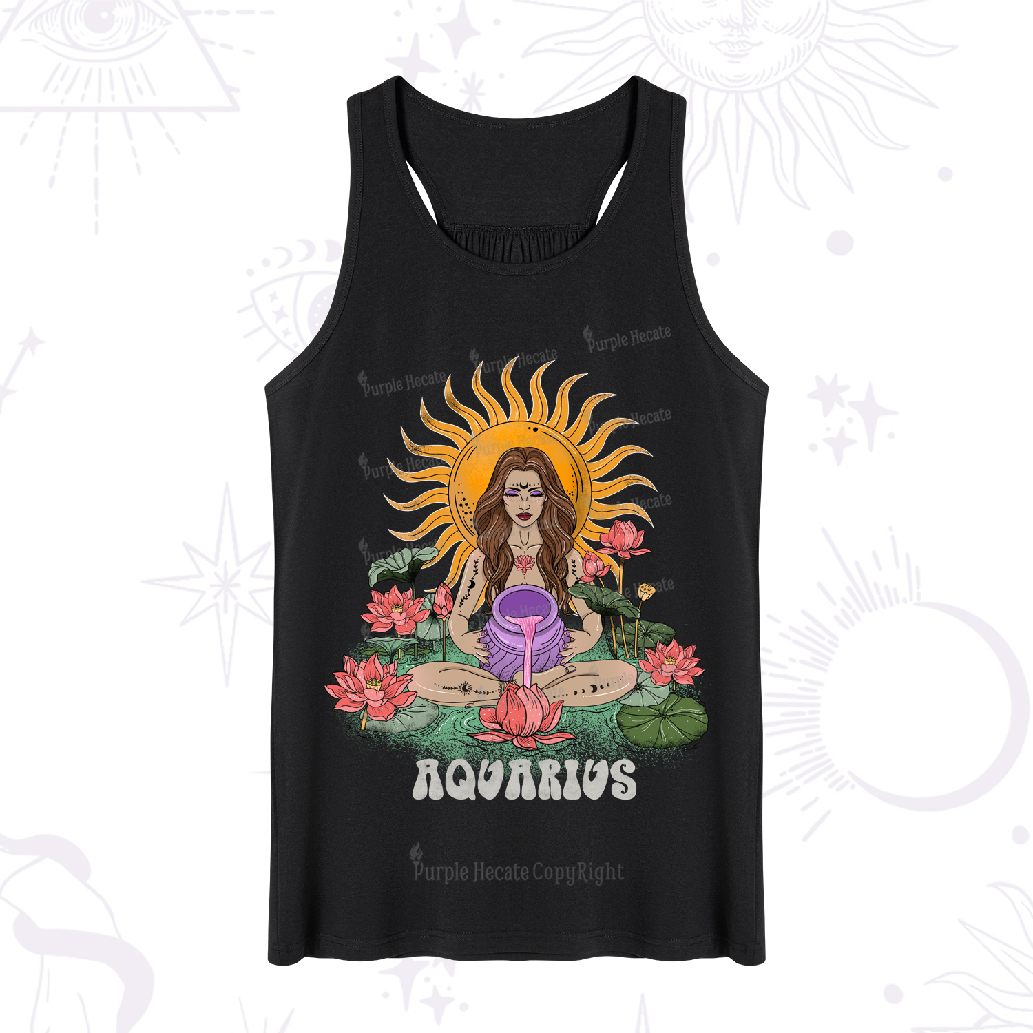 Purplehecate Sun Guardian Of Aquarius Zodiac Tank