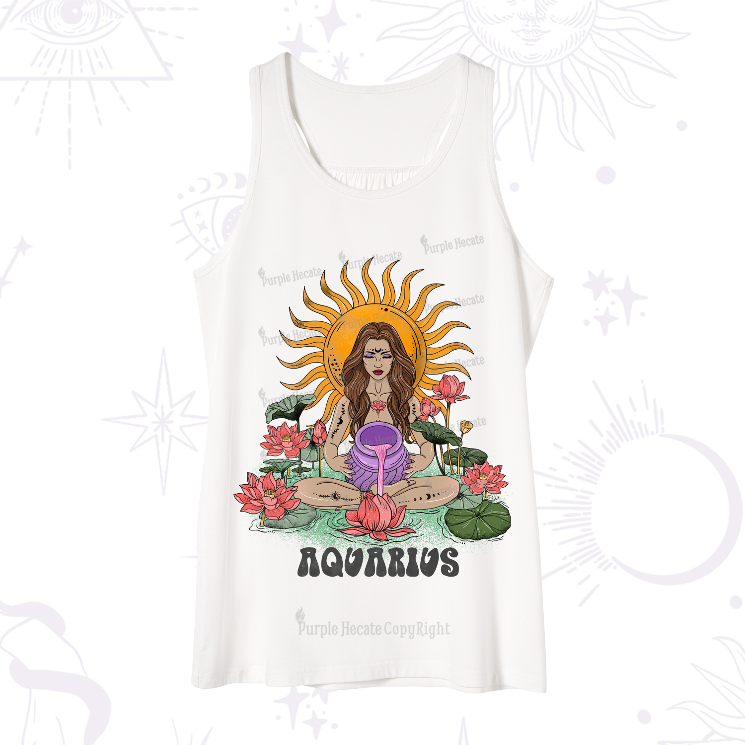 Purplehecate Sun Guardian Of Aquarius Zodiac Tank