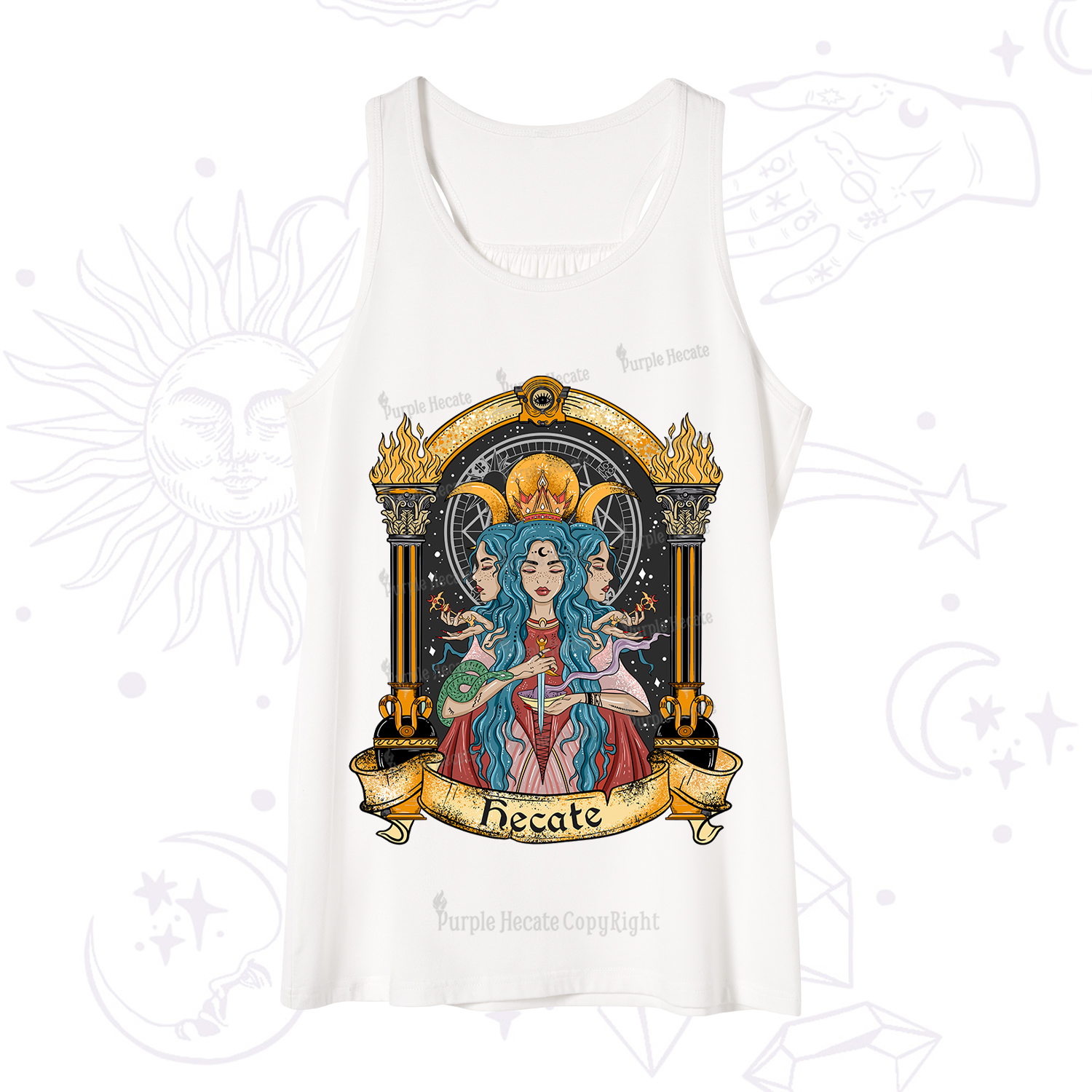 Purplehecate Triple Moon Goddess Hecate Tank