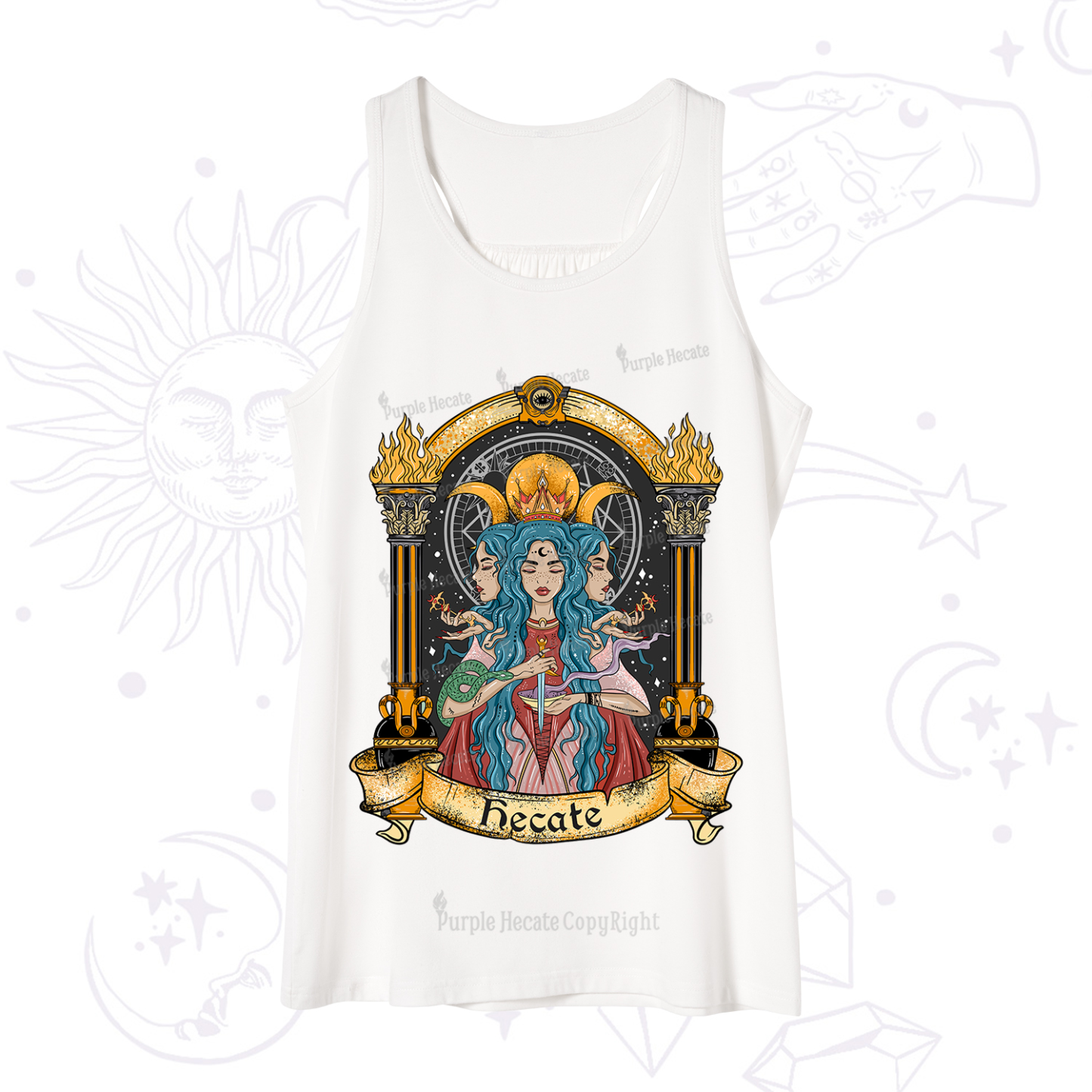 Purplehecate Triple Moon Goddess Hecate Tank