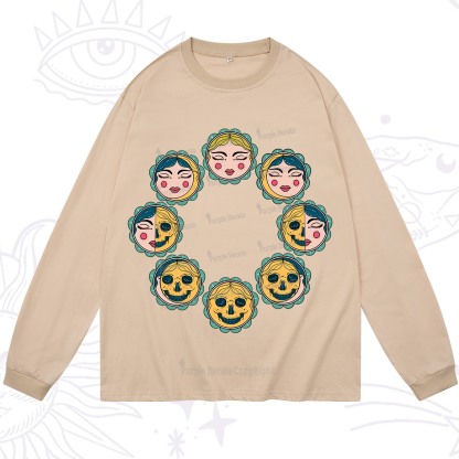 Purplehecate Lunar Skull Cycle Long Sleeve T-Shirt