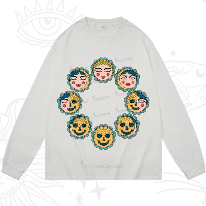 Purplehecate Lunar Skull Cycle Long Sleeve T-Shirt