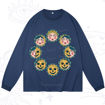 Purplehecate Lunar Skull Cycle Long Sleeve T-Shirt