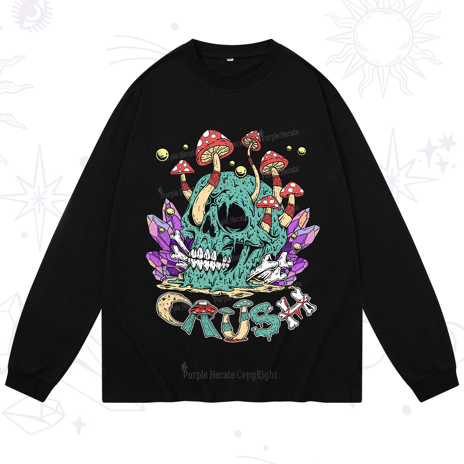 Purplehecate Magic Skeleton Long Sleeve T-Shirt