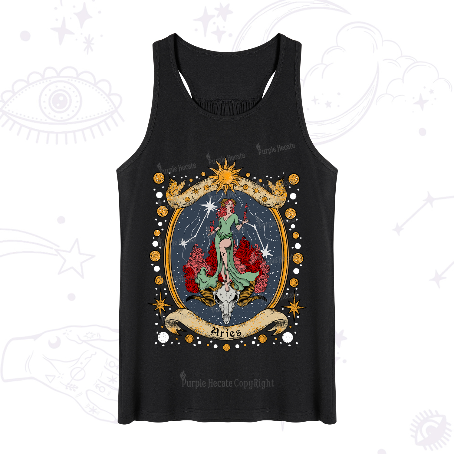Purplehecate Celestial Aries Zodiac Tank