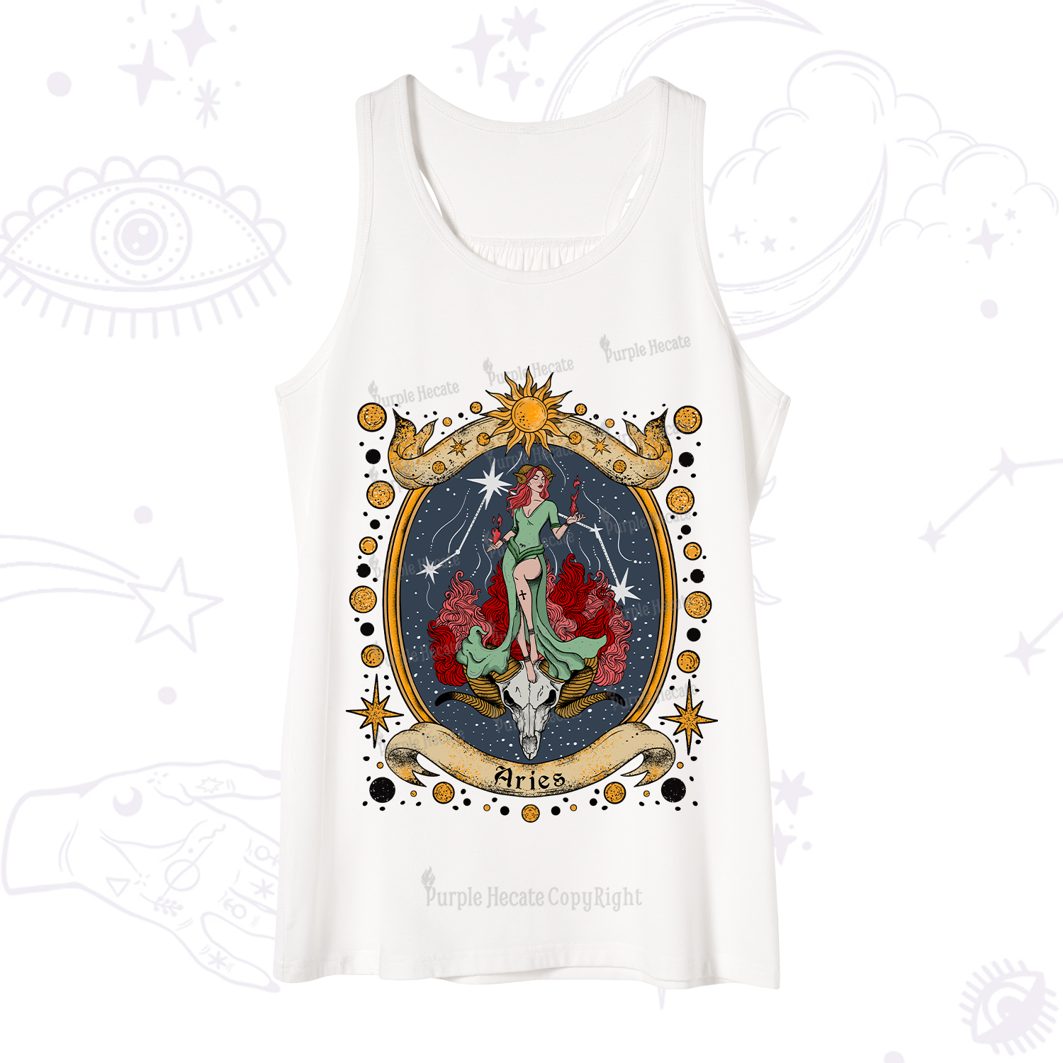 Purplehecate Celestial Aries Zodiac Tank