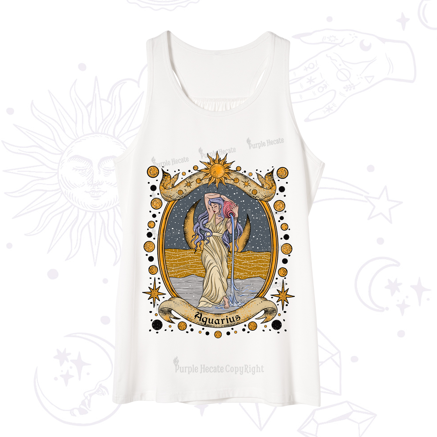 Purplehecate Celestial Aquarius Zodiac Tank