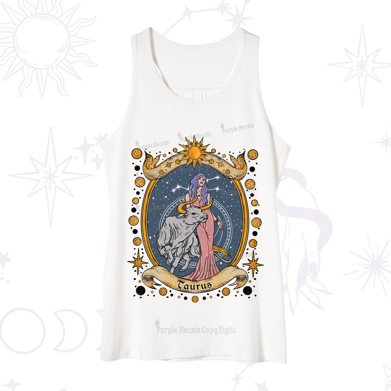 Purplehecate Celestial Taurus Zodiac Tank