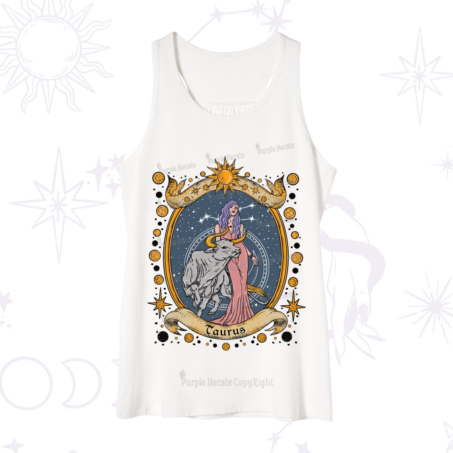 Purplehecate Celestial Taurus Zodiac Tank