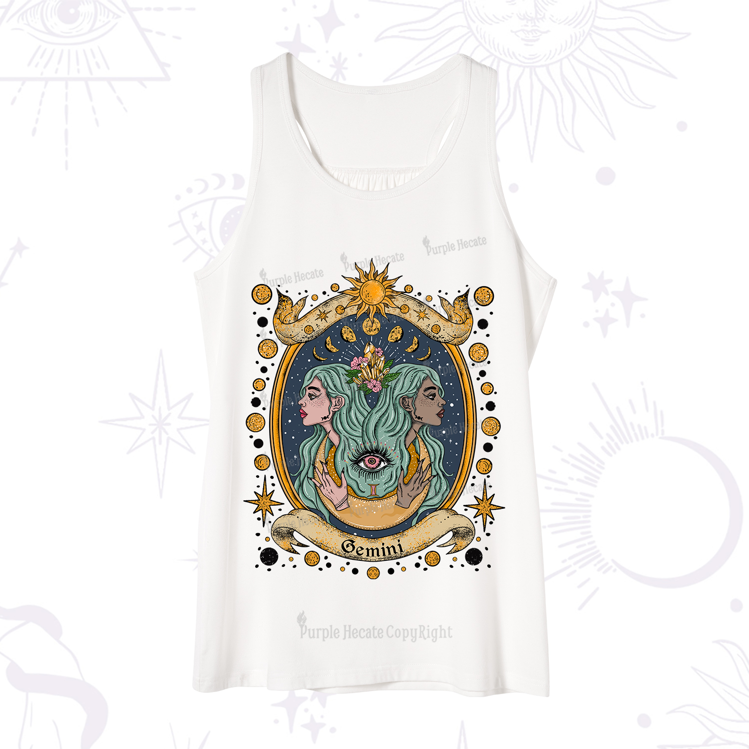Purplehecate Celestial Gemini Zodiac Tank
