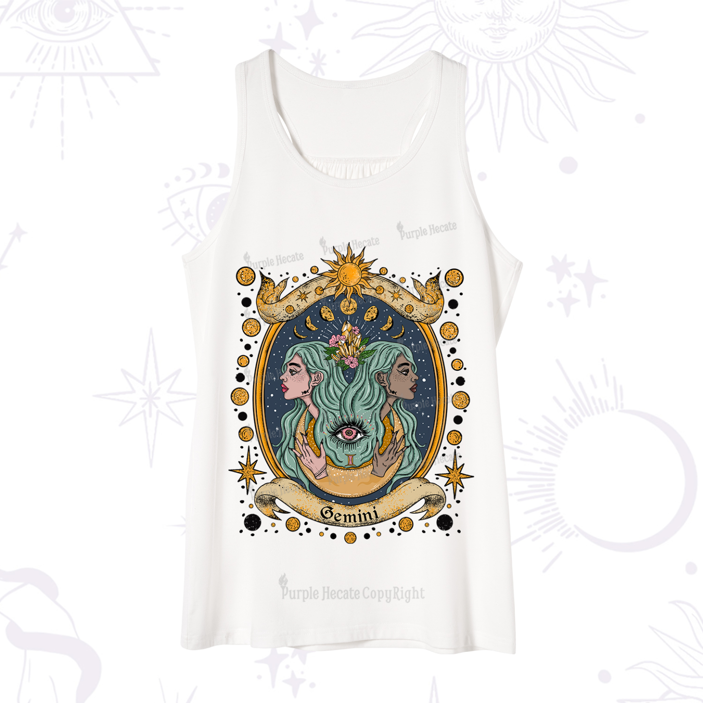 Purplehecate Celestial Gemini Zodiac Tank