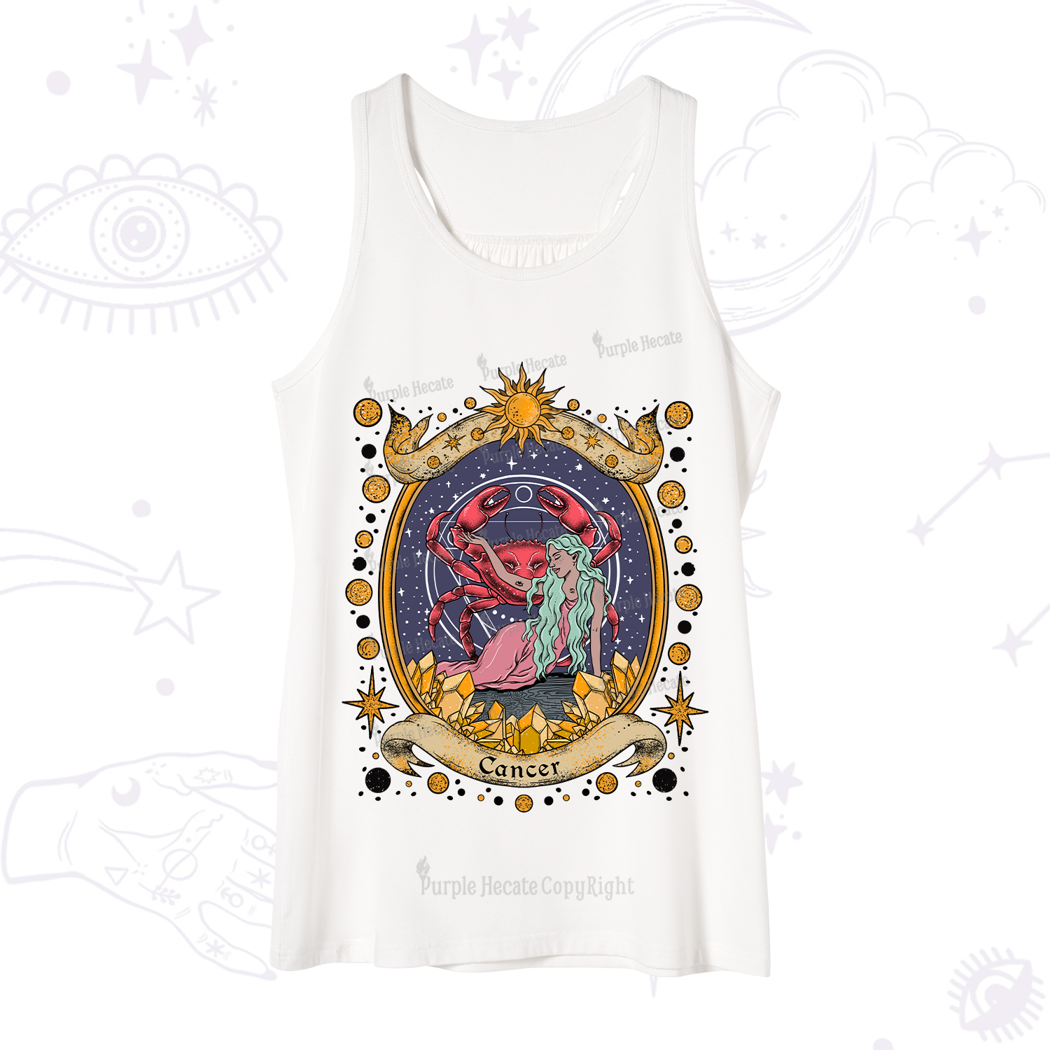 Purplehecate Celestial Cancer Zodiac Tank