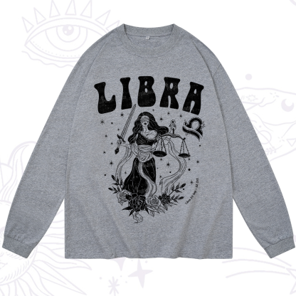Purplehecate Libra Zodiac Glyphs Long Sleeve T-Shirt
