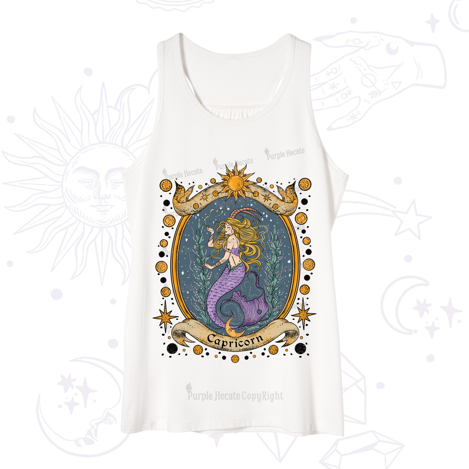 Purplehecate Celestial Capricorn Zodiac Tank