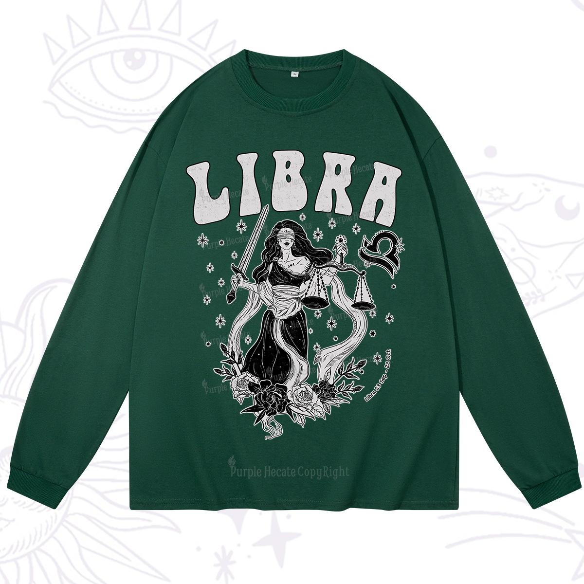 Purplehecate Libra Zodiac Glyphs Long Sleeve T-Shirt