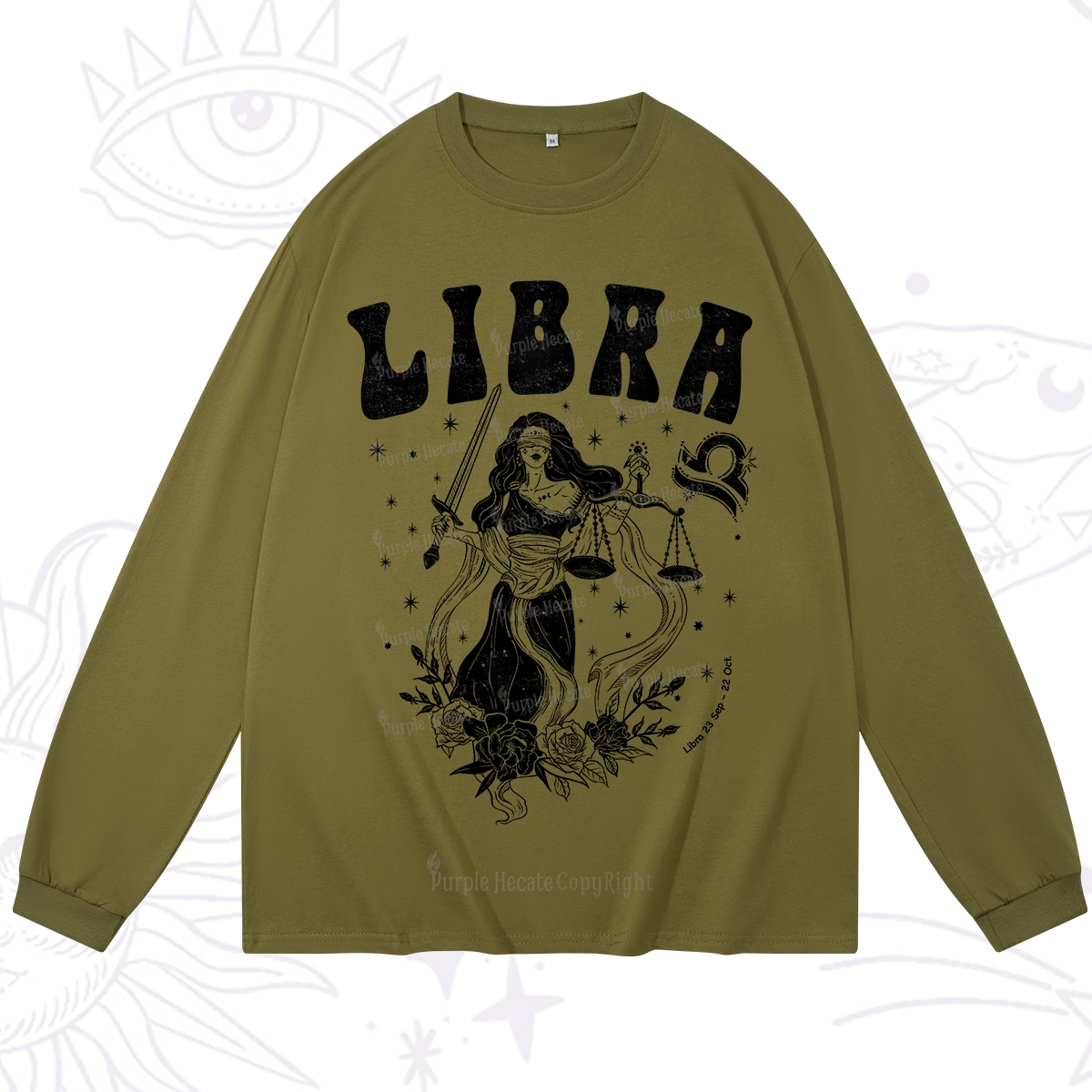 Purplehecate Libra Zodiac Glyphs Long Sleeve T-Shirt