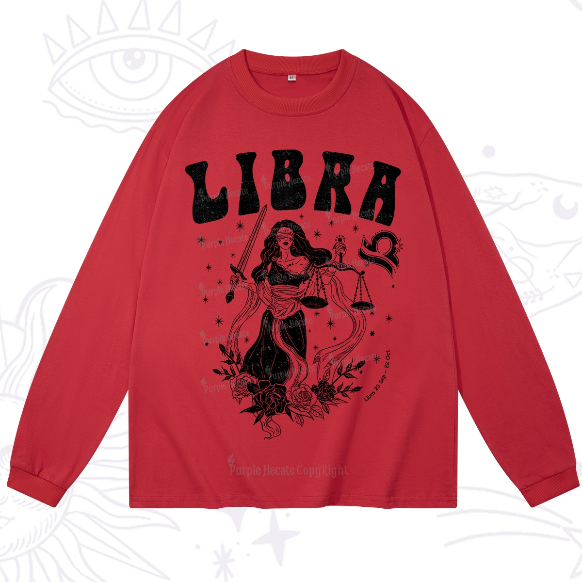 Purplehecate Libra Zodiac Glyphs Long Sleeve T-Shirt