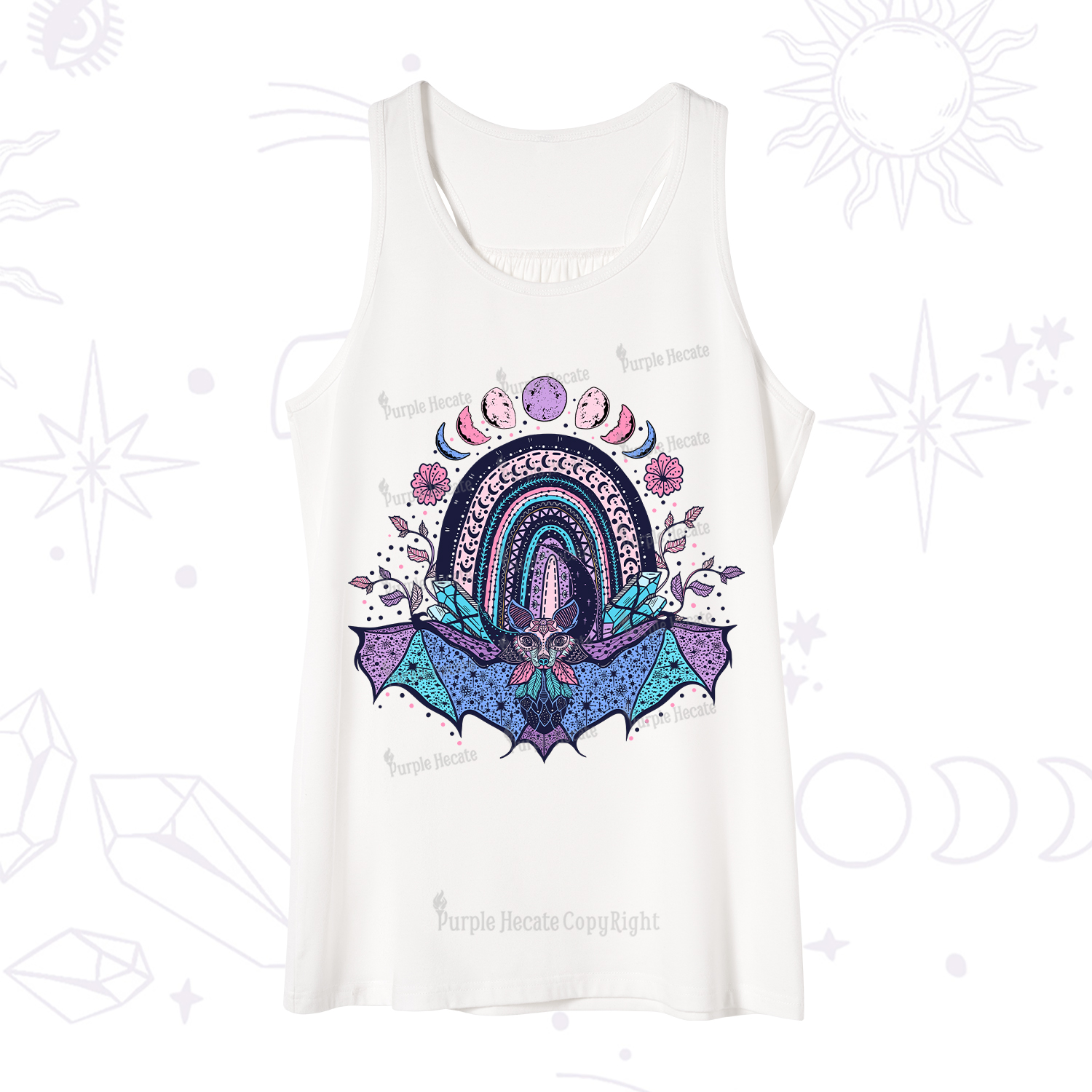 Purplehecate Moon Phase Bat Tank
